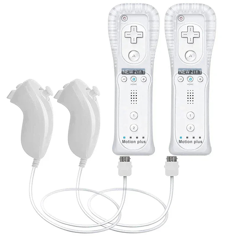 a Whole Set Remote Controller with Nunchuck Controller for  Wii Games Control for Wii Console Wireless Gamepad with Motion Plus