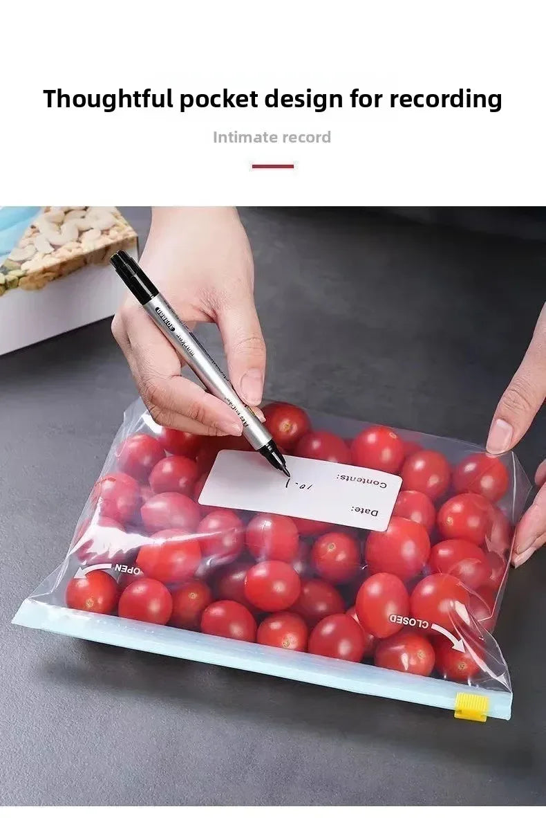 Multiple Sizes Kitchen Supplies Transparent and Visible Thick and Durable Sealing Bag for Food Eco-friendly Cling Bag Zip Bags