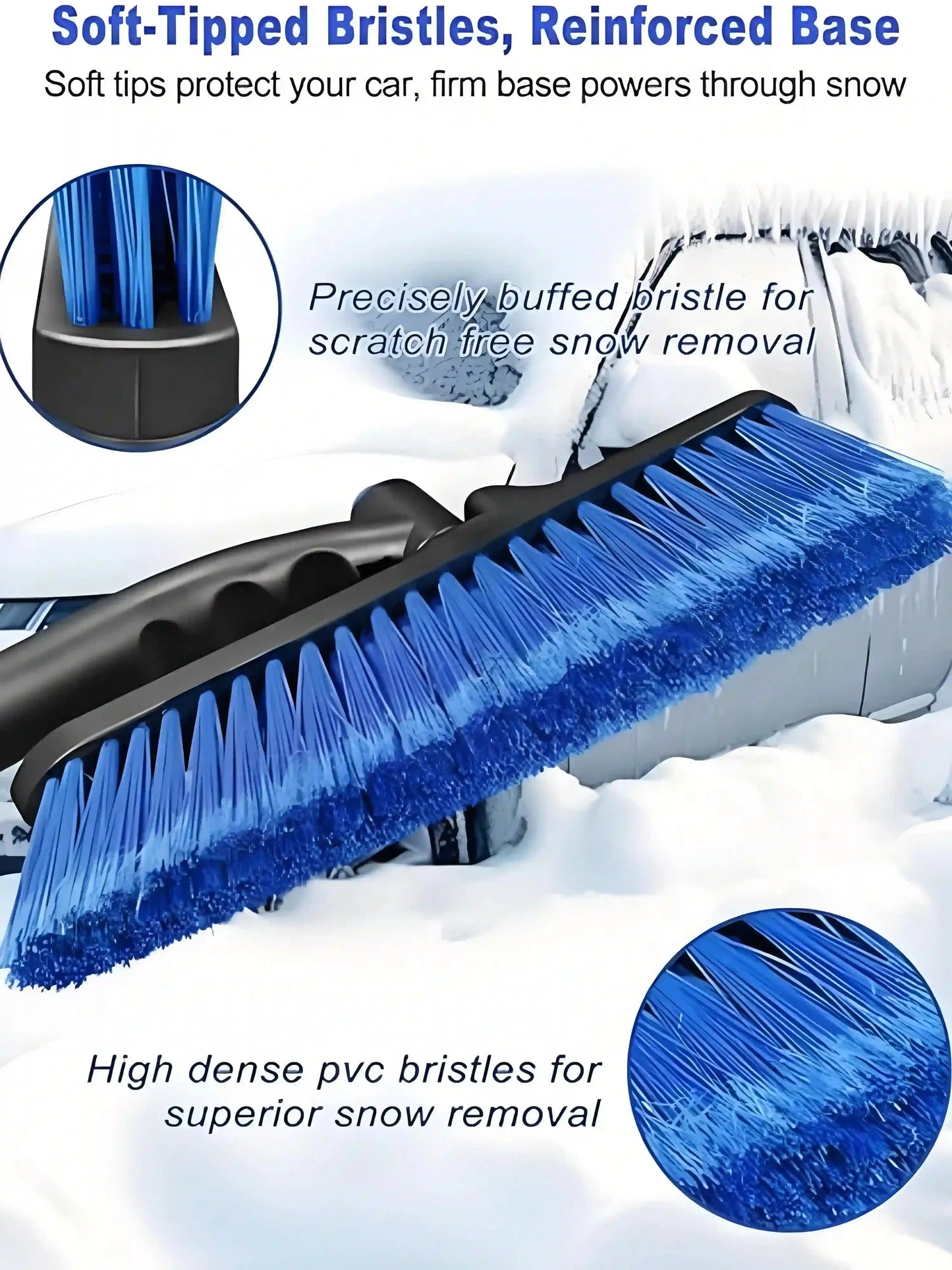 Ice Scraper and Brush for Car, Snow Brush and Ice Scraper with Foam Grip, Detachable Snow Scraper for SUV Truck Jeep Vehicle