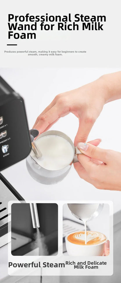 20Bar Pressure, Dual Brew (Hot/Cold), Smart Touchscreen, Milk Frother, Fast Heating, Energy Saving - Perfect for Home Baristas