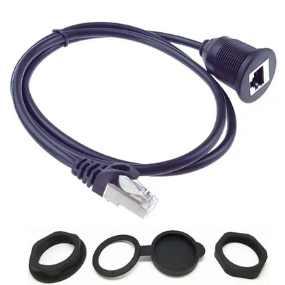 CAT6 RJ45 Socket Cable for Industrial Control Chassis CAT 6 Head Waterproof Panel RJ45 Network Male to Female Extension Cable