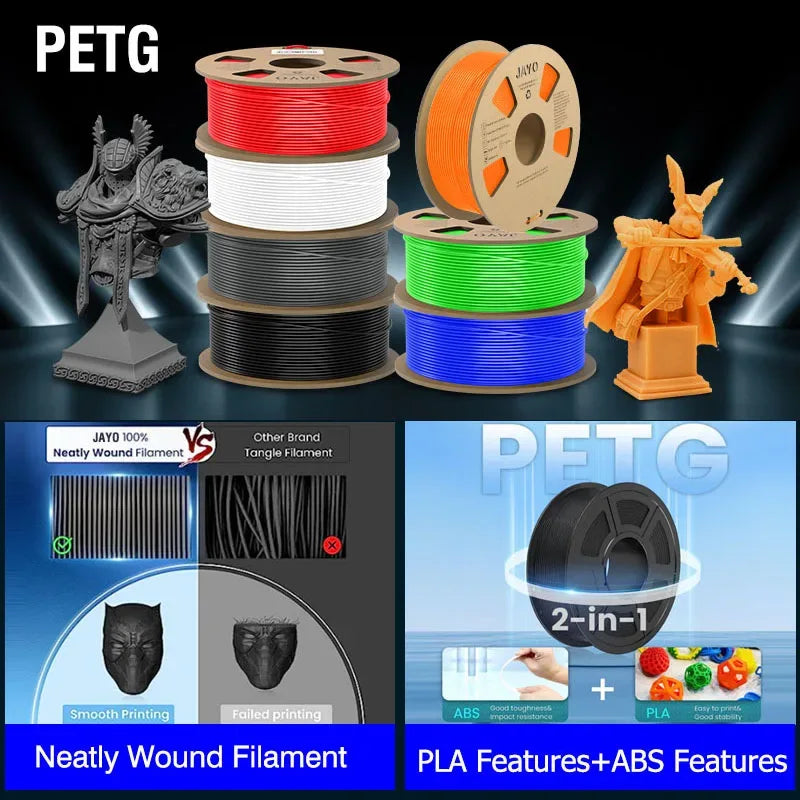 JAYO 3D Filament PLA 8Rolls 10Rolls 175mm 3D printing no bubbles no drawing smooth multiple colors optional 11kg for 3D printing