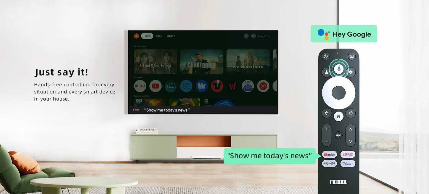 [Genuine] 2025 Newest Mini TV Stick MECOOL MEgo1 4K HDR 2GB+8GB 5G Built-in wifi LAN 100M Best Google Certified Netflix TV Stick