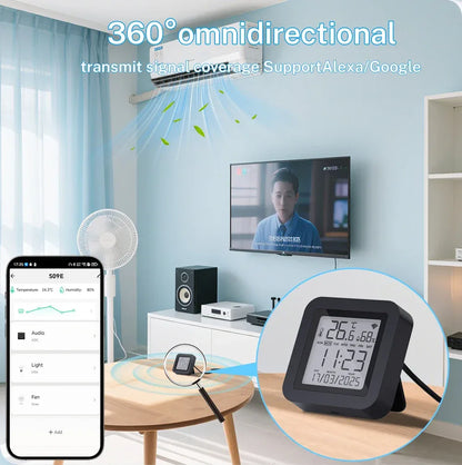 Tuya WiFi IR Remote Control With Temperature Humidity Sensor for Smart Home APP via Smart Life Work with Yandex Alexa