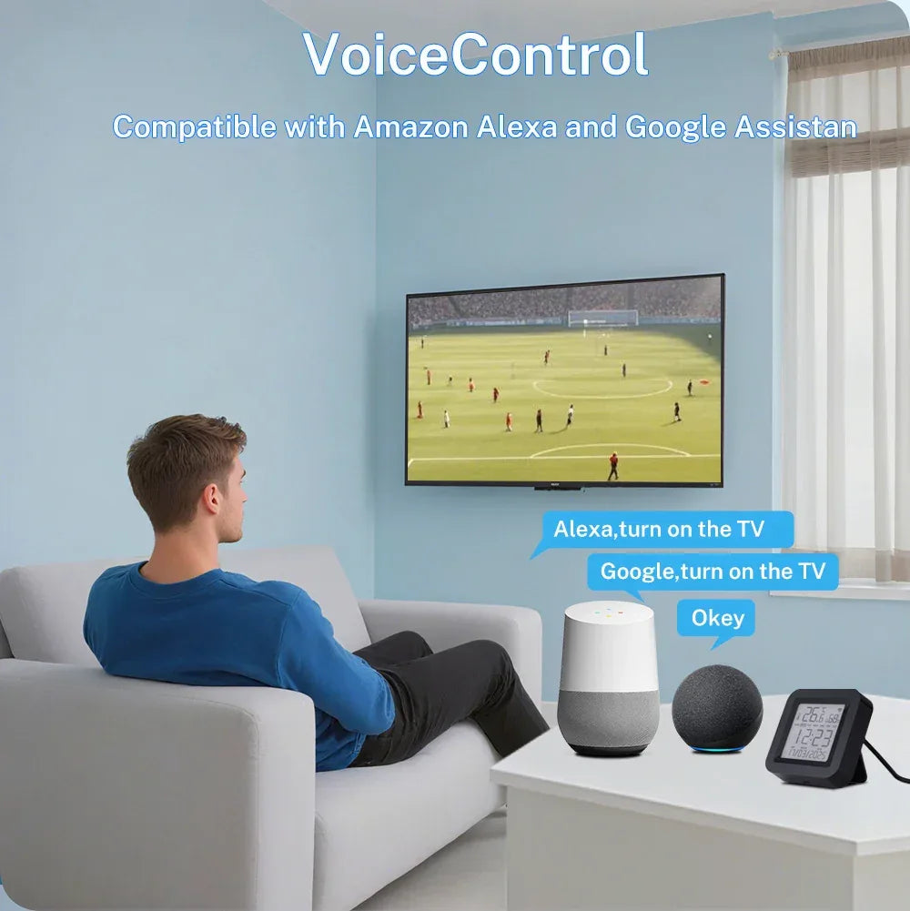 Tuya WiFi IR Remote Control With Temperature Humidity Sensor for Smart Home APP via Smart Life Work with Yandex Alexa