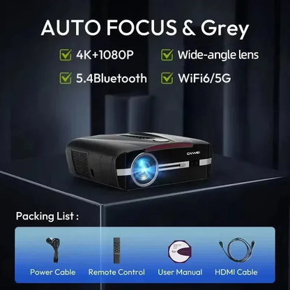 Smart 2K 4K Full HD 1080P Portable Projector Auto Focus Android WiFi Home Cinema Outdoor Game Video Beam Karaoke Projector