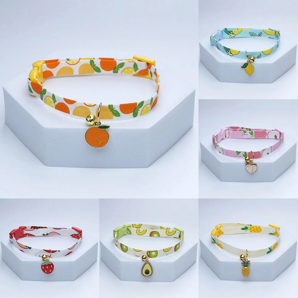 New Kawaii Cat Collar With Bell Cute Necklace For Small Dog Pet Flower Necklace Adjustable Kitten Neck Collar Cat Accessories
