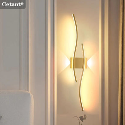 LED Wall Lamp 60/80CM Remote Control Wall Sconce Living Room TV Background Decor Bedroom Kitchen Stair Home Decor Led Lighting