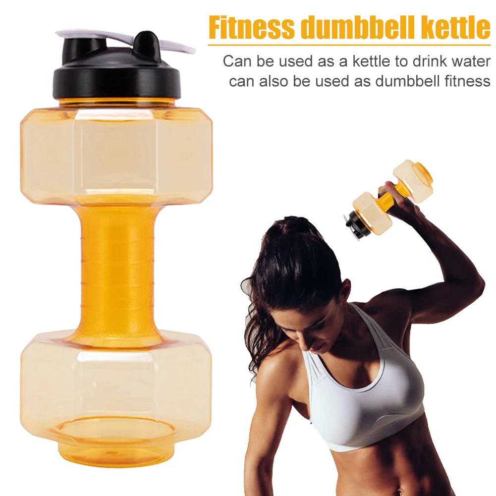 2.6L Sports Dumbbell Shaped Kettle Sport Water Bottle Outdoor Indoor Fitness Cycling Water Bottle Camping Cold Water Bottle