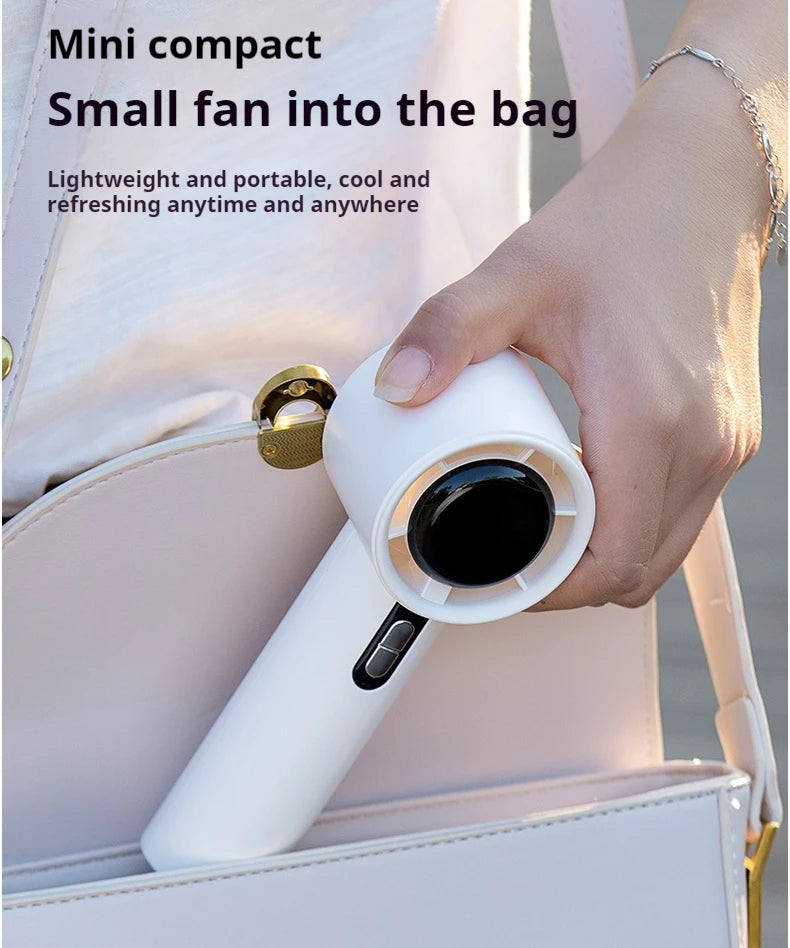 2025 Handheld Fan 5200mAh with LED Display Semiconductor Refrigeration 100 Speeds USB Rechargeable For Sport