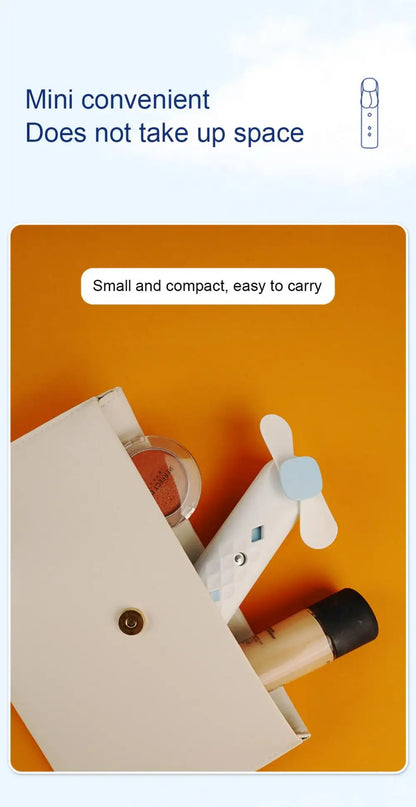 2 In 1 Portable Fan Humidifier USB Rechargeable Handheld Fan Water Spray Fan Face Steamer Air Conditioner Cooling Fan
