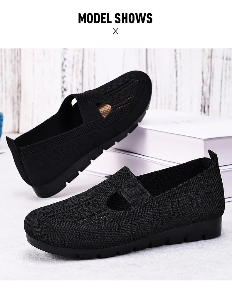 Women's Summer Shoes Breathable Flat with A Casual Women's Sneakers Comfortable Soft Sole Large Size 36-43 Cheap Shoes Clearance