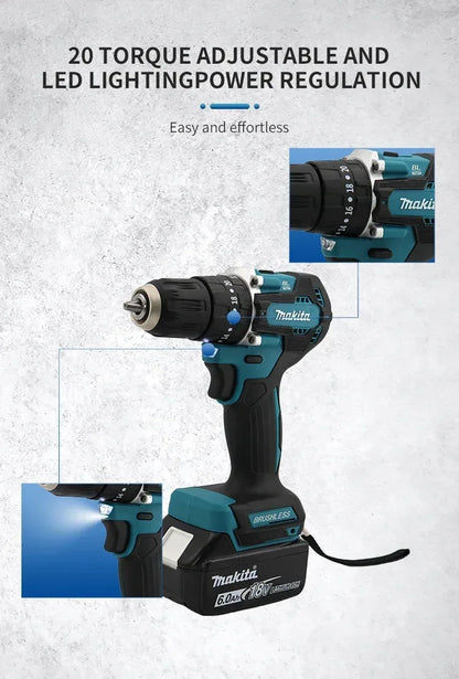 Makita DDF487 18V 10mm Brushless Cordless Drill Driver, Original 2-in-1 Drill & Screwdriver Tool (Batteries Not Included)