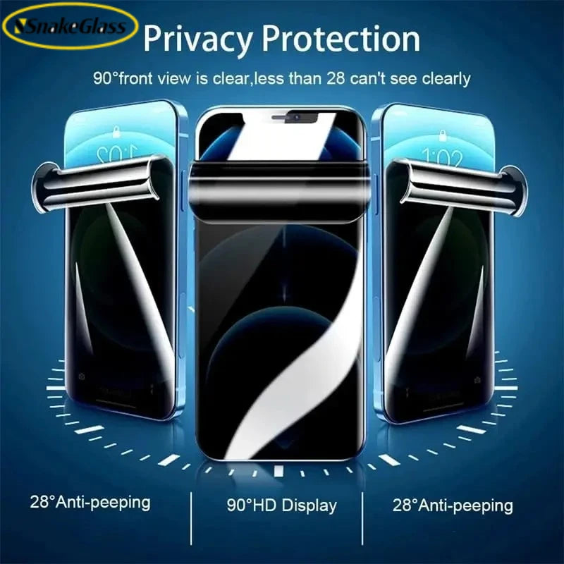 Privacy Soft Hydrogel Films for IPhone 17 Pro Max 17E Air 16 15Pro 14 13 12 11 XS 8 Anti-Spy Screen Protectors Anti-Fingerprint