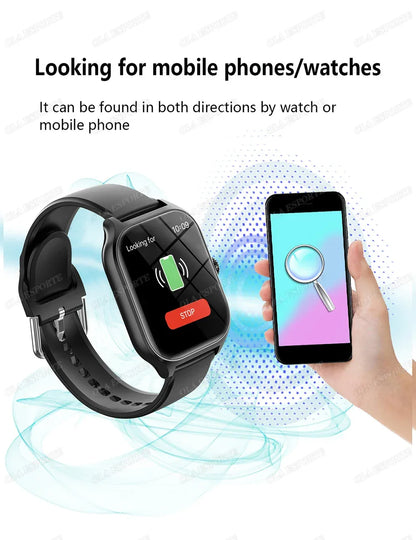 2.01'' Sports SmartWatch Fitness Clock Health Monitor Waterproof Smartwatch Wireless Call Watches For Men Women IOS Andriod 2025