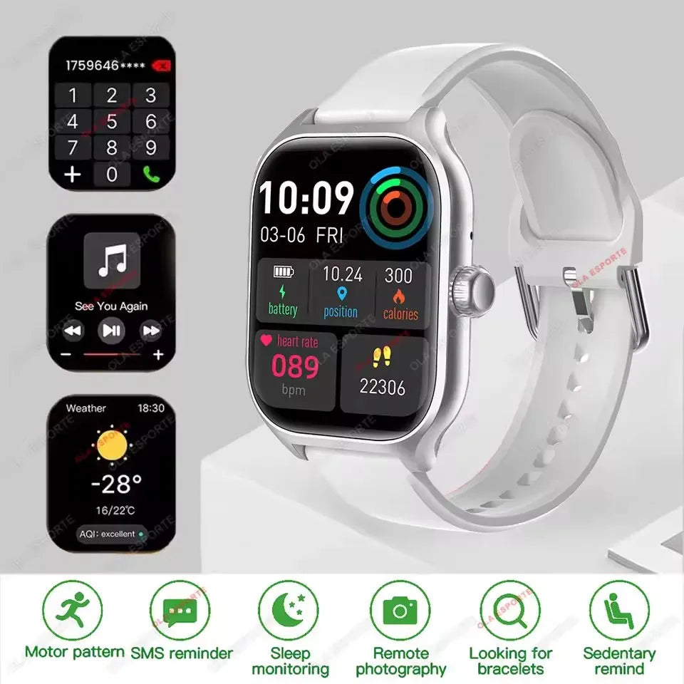 New Smart Watch Bluetooth Calls Men Women Smartwatch Heart Rate Monitor IP68 Waterproof Fitness Bracelet Custom Watch Face Pk H9
