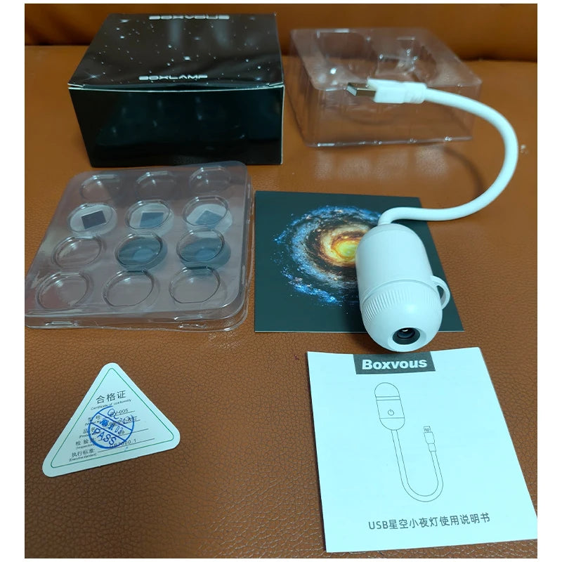Mini Star Projector Night Light Starlight Atmosphere Lamp with Eye Protection for Bedroom Ceiling USB Rechargeable Aurora Light