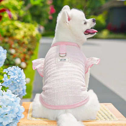 Dog Cooling Vest Thin Print Dog Clothes Summer Fashion Pet T Shirt Fly Sleeves Girls Dog Clothing Chihuahua Bichon Puppy Vests
