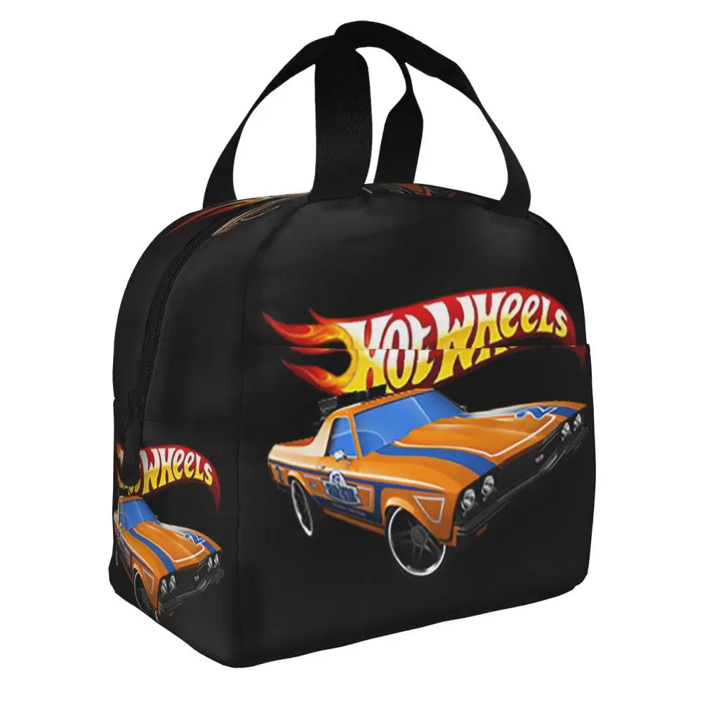 Custom Hot Wheels For Fans Thermal Insulated Lunch Bag Cartoon Sport Car Portable Lunch Container Travel Multifunction Food Box