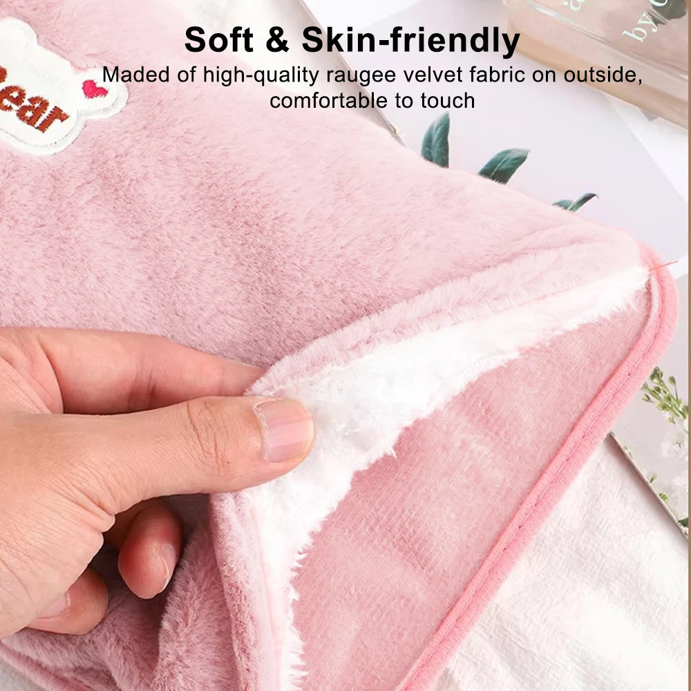Hand Warmer Electric Hot Water Bag Soft Plush Hand Warmer Portable Heated Gloves Handwarmers Winter Hand Warmer 220V EU Plug