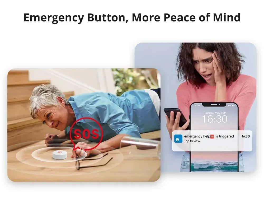 SONOFF SNZB-01P SNZB 01P Sonoff Wireless Switch Zigbee Scene Switch Two Way Control Act As Doorbell Emergency Button Via Google