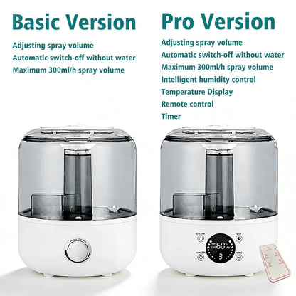 3000mL Smart Air Humidifier with Dual Mist Output: Essential Oil Aroma Diffuser for Home & Office, Equipped with Adjustable Fog