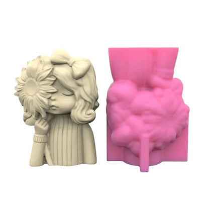 21 Types Nonstick Girls Pen Holder Mold Flower Pot Silicone Mold DIY Crafts Ornament Tool DIY Succulent Planter Mold