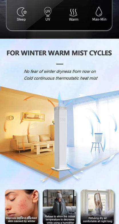 2025 New 13L Smart Humidifier with Warm Mist & Cool Mist Dual Mode, 360° Nozzle Energy Saving, Easy Clean for Home Office