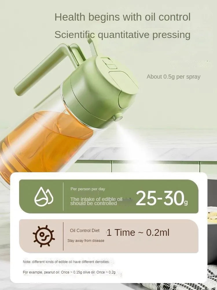 Oil Sprayer Kitchen Spray Oil Polisher 2in1 500ml Plastic Oil Sprayer Bottle Spray Dispenser Cruet BBQ Kitchen Baking Roasting