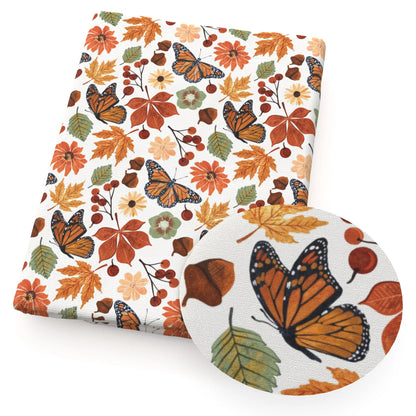 50*145cm Pumpkin Fall Autumn PolyesterCotton Fabrics By half Meter Flowers Maple Leaf Sewing Cloth Dress DIY Crafts Home Textile