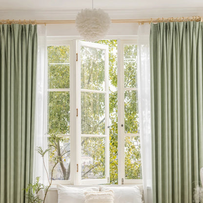 Modern Simple Balcony Drapes Light Luxury Bedroom Thick Blackout Curtain Large Area Bay Window Curtains Home Living Room Drape
