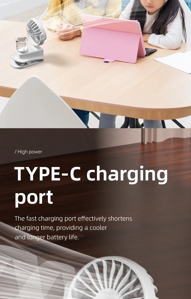 Refrigerating Clip Spray Fan USB Rechargeable Office Dormitory Outdoor Multi-Functional Desktop Clip Fan Moisturizing