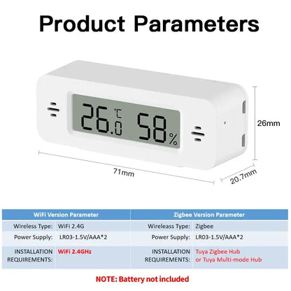 Tuya WiFi Zigbee Mini Temperature Humidity For Smart Home Thermometer Hygrometer APP Remote Work with Google Home Yandex Alexa