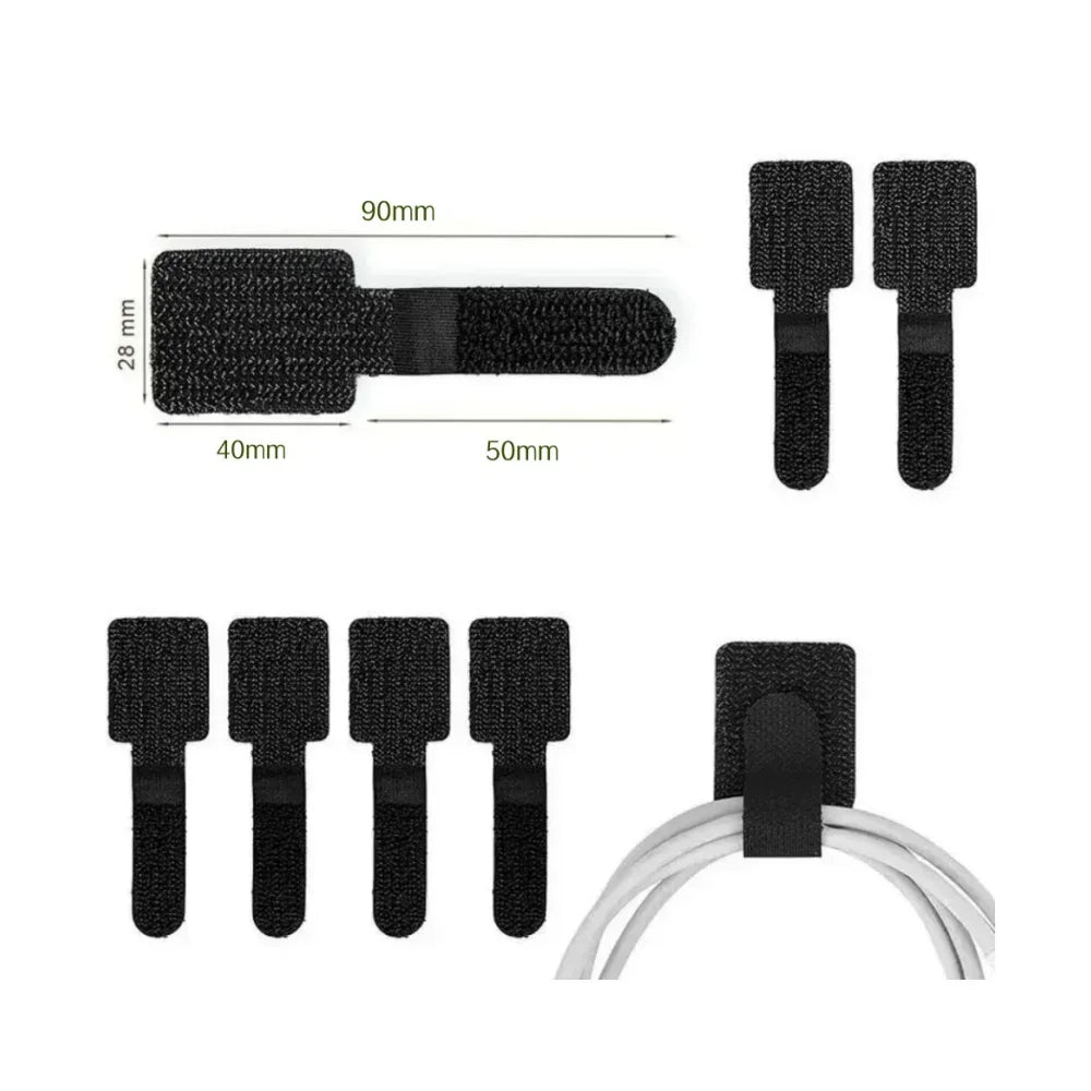 10/20Pcs Self Adhesive Reusable Cable Ties Wire Organizer Storage Stand Mouse Earphone Data Cord  Desktop Tidy Management Winder