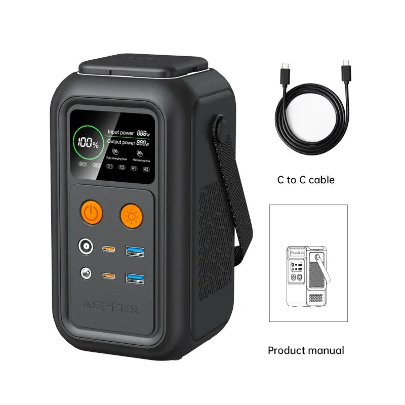 CTOLITY AXP200 AP400 Power Station 192Wh 345Wh Lifepo4 Battery for Camping Power Bank UPS Battery Backup USB TYPE-C LED Light