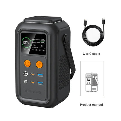CTOLITY AXP200 AP400 Power Station 192Wh 345Wh Lifepo4 Battery for Camping Power Bank UPS Battery Backup USB TYPE-C LED Light