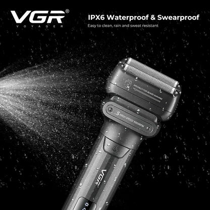 VGR Electric Shaver Professional Shaving Machine 9000 RPM Beard Trimmer LED Display Reciprocating Shaving Machine for Men V-368