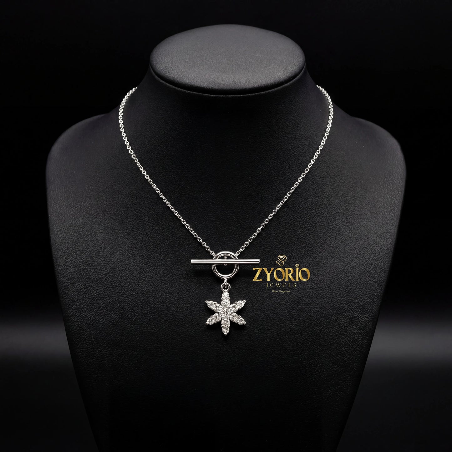 Radiant Star Diamond Pendant Necklace 925 Sterling Silver Luxury Jewelry For Women