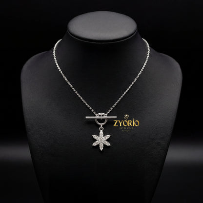 Radiant Star Diamond Pendant Necklace 925 Sterling Silver Luxury Jewelry For Women