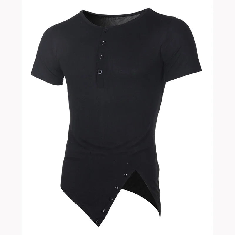 MRMT 2026 Brand New Men's Popular Irregular Short-Sleeved Men's Solid Color All-Match T-Shirt Hip-Hop Hip-Hop Fashion Casual Men