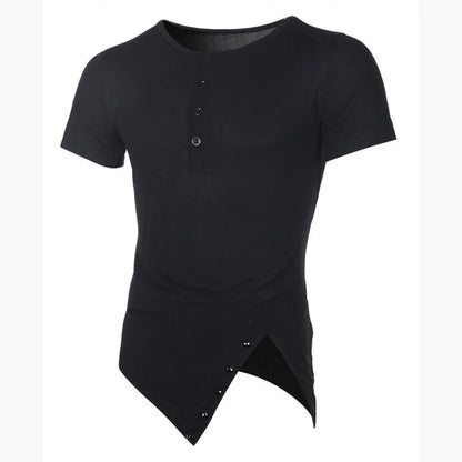 MRMT 2026 Brand New Men's Popular Irregular Short-Sleeved Men's Solid Color All-Match T-Shirt Hip-Hop Hip-Hop Fashion Casual Men