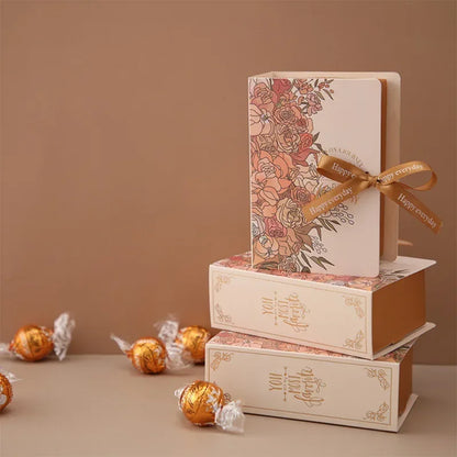 Creative Simple Book Shape Gift Box DIY Valentine's Day Wedding Party Birthday Banquet Baby Shower Candy Chocolate Package Decor