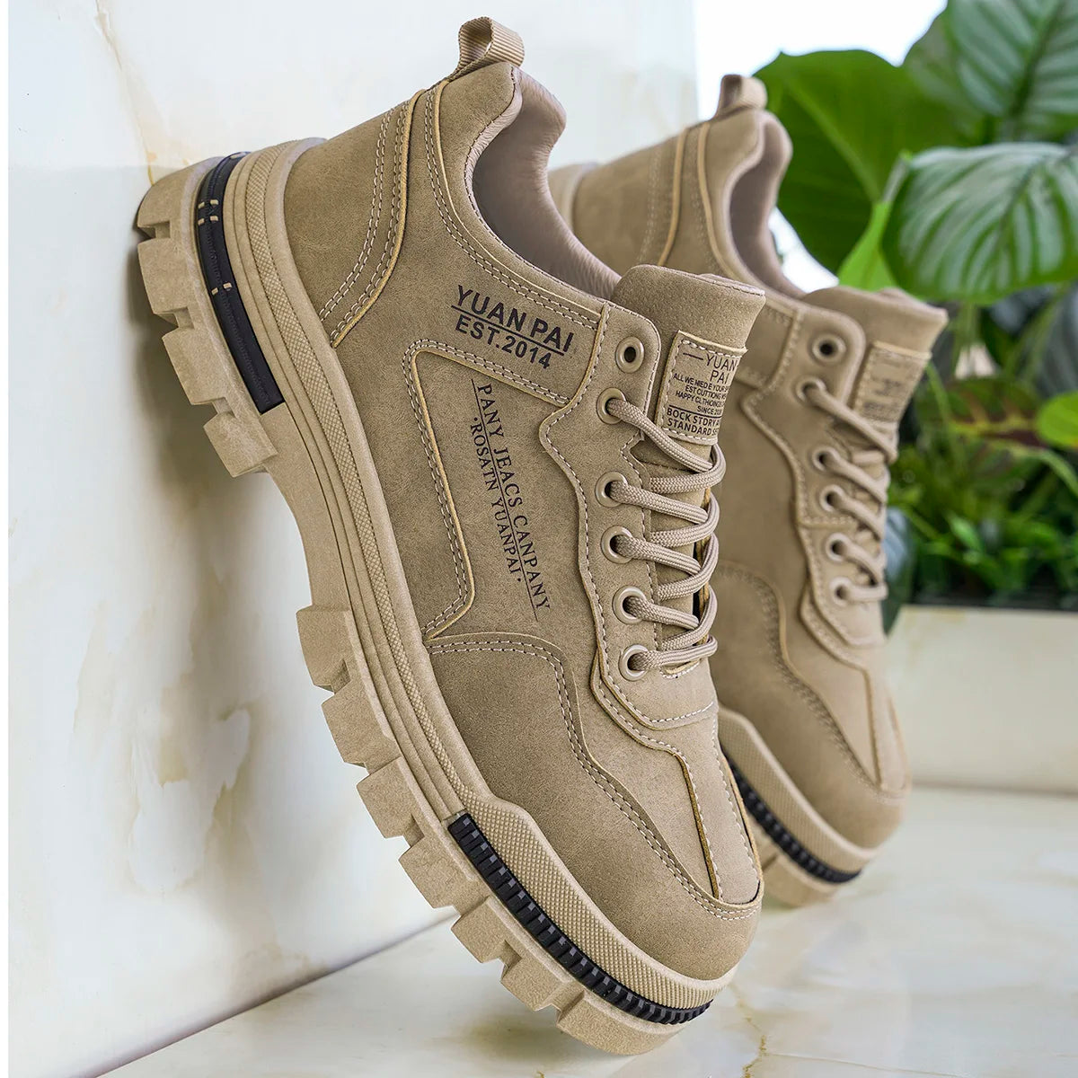 Low-Top Men's Thick-Sole Sports Outdoor Classic Shoes - Lace-Up Fashion Trendy Street Hiking Skate Shoes