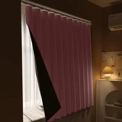 1PC 100% Blackout Curtain solid color High Shading Privacy Coated Insulated Lining Bedroom Living Room Partition Privacy Curtain