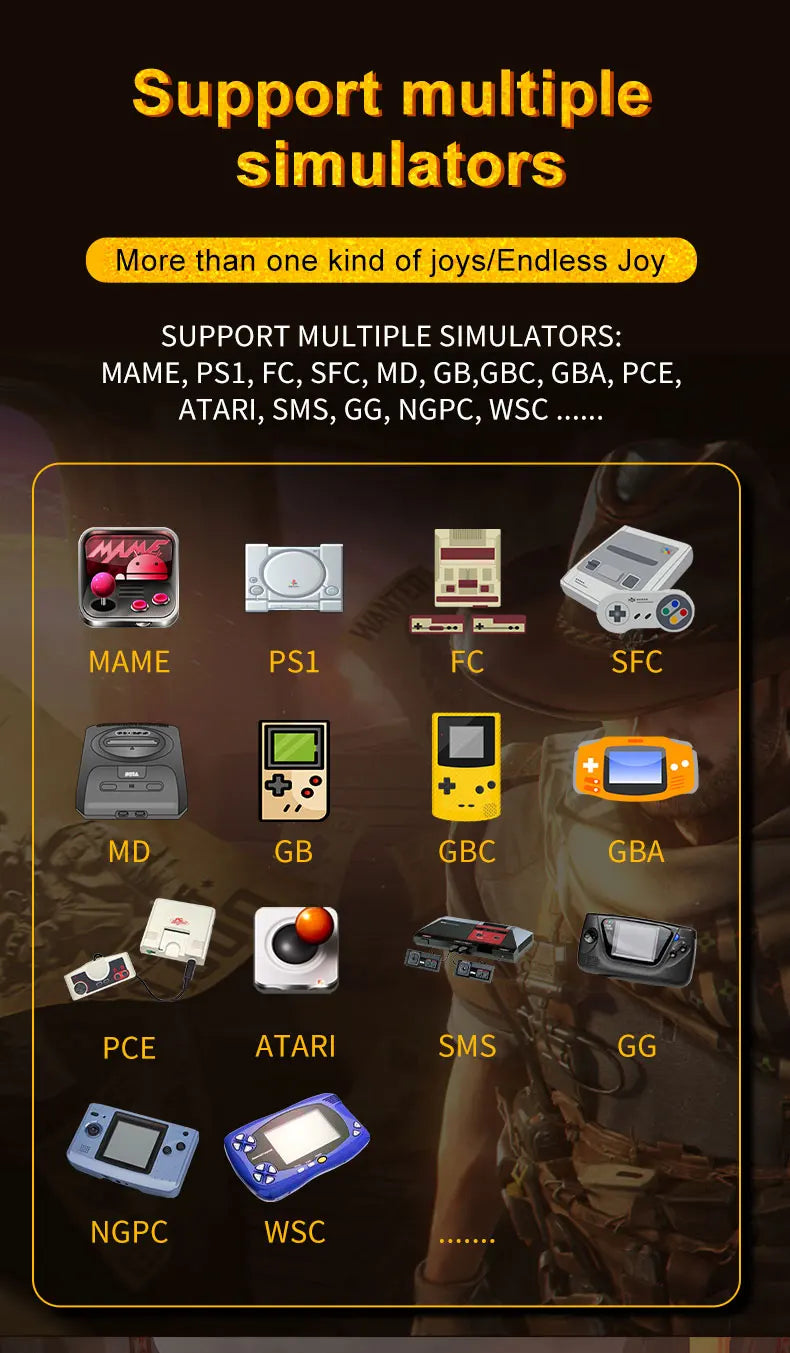 SF3000 handheld game console with a 4.5-inch large screen, supporting e-books, MP4， Music function, built-in 20000+games