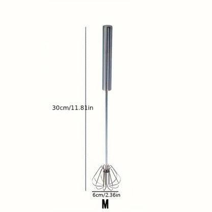 Stainless Steel Egg Beater Durable Semi-Automatic Mixer for Effortless Egg Cream Mixing Stirring and Beating for Kitchen Baking