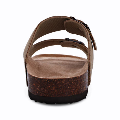 Shevalues Cork Sole Slippers For Women Men Classic Suede Summer Sandals With Arch Support Fashion Orthopedic Beach Cork Shoes