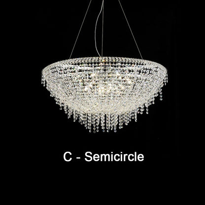2025 Modern Luxury Round Oval Crystal Chandelier For Living Dining Room Chrome Luster LED Pendant Lights Hotel Duplex Villa Lamp