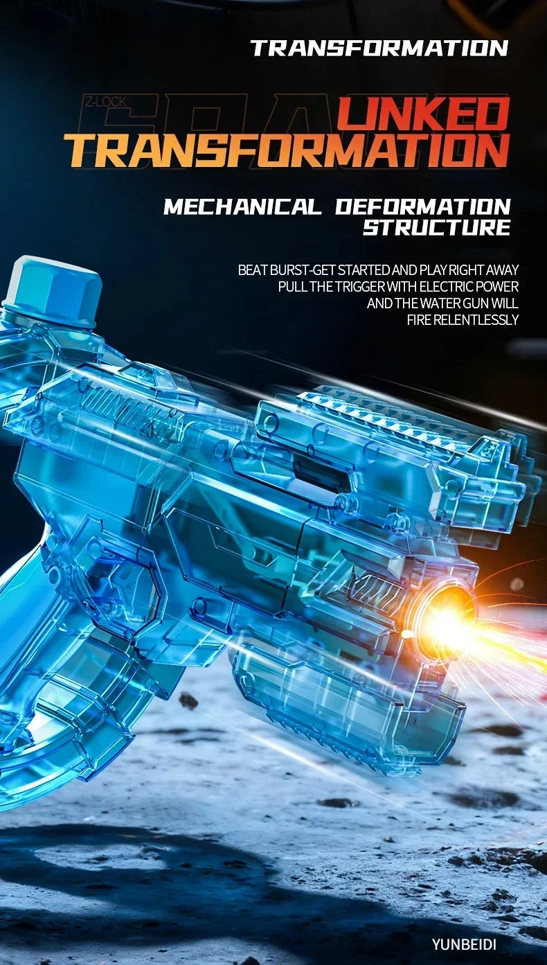 Electric Water Gun with Flashing Function That Continuously Delivers Powerful Water Spray Summer Outdoor Toy Children's Gift