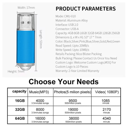 100pcs/lot factory price usb 2.0 flash drive 512MB 4GB 16GB usb metal pendrive 4GB 64GB usb memory stick Free Custom logo gifts